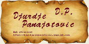 Đurđe Panajotović vizit kartica